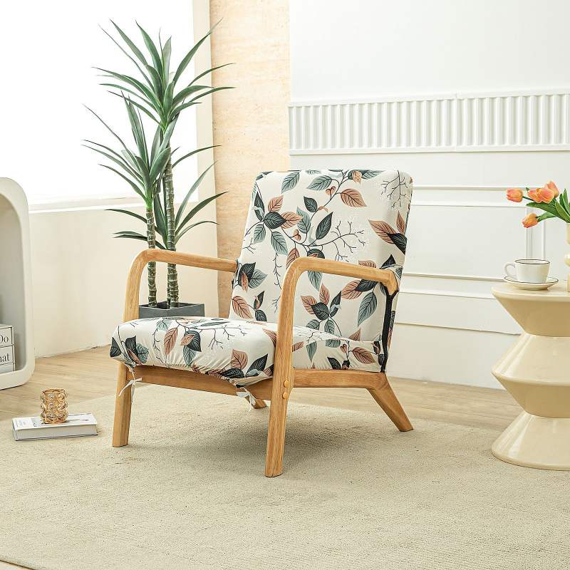 Покривало за единичен дървен стол, полиестер, правоъгълна форма, антихлъзгаща повърхност, износоустойчиво, прахозащита и декоративен стил, модерен минимализъм