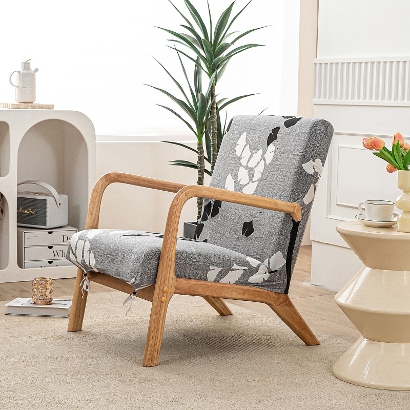 Покривало за единичен дървен стол, полиестер, правоъгълна форма, антихлъзгаща повърхност, износоустойчиво, прахозащита и декоративен стил, модерен минимализъм