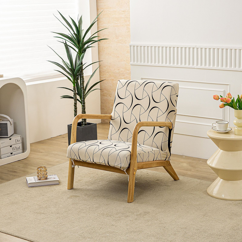 Покривало за единичен дървен стол, полиестер, правоъгълна форма, антихлъзгаща повърхност, износоустойчиво, прахозащита и декоративен стил, модерен минимализъм