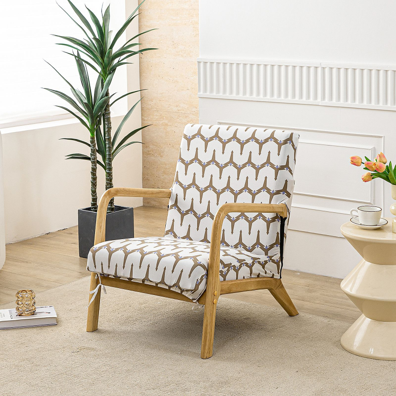 Покривало за единичен дървен стол, полиестер, правоъгълна форма, антихлъзгаща повърхност, износоустойчиво, прахозащита и декоративен стил, модерен минимализъм