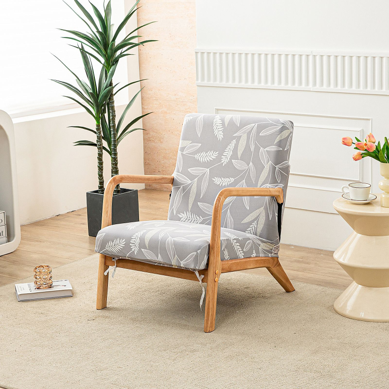 Покривало за единичен дървен стол, полиестер, правоъгълна форма, антихлъзгаща повърхност, износоустойчиво, прахозащита и декоративен стил, модерен минимализъм