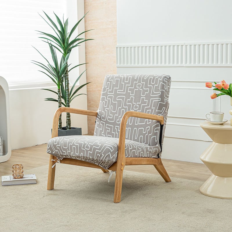 Покривало за единичен дървен стол, полиестер, правоъгълна форма, антихлъзгаща повърхност, износоустойчиво, прахозащита и декоративен стил, модерен минимализъм