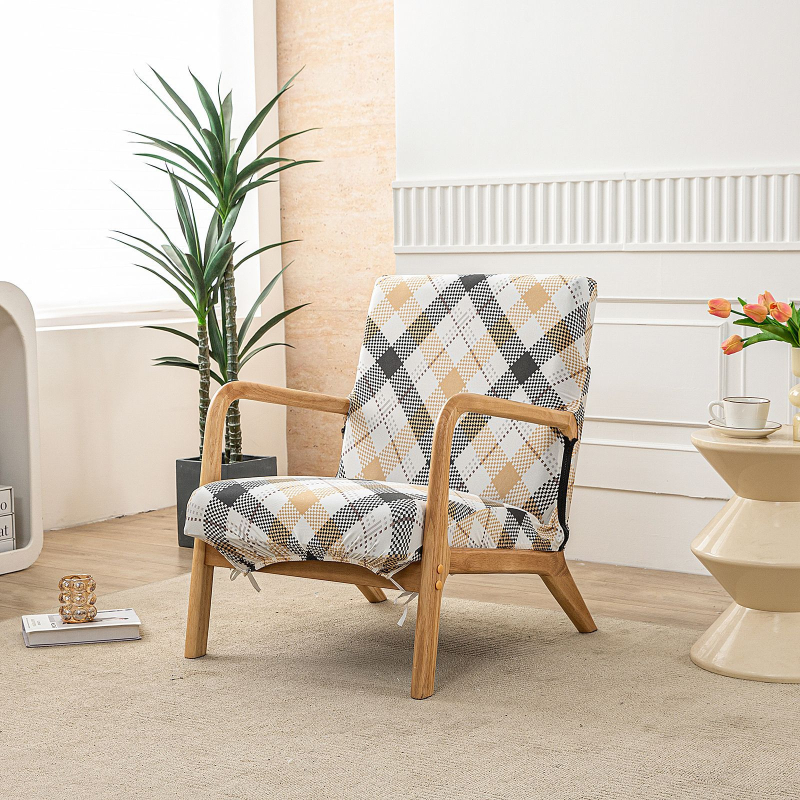 Покривало за единичен дървен стол, полиестер, правоъгълна форма, антихлъзгаща повърхност, износоустойчиво, прахозащита и декоративен стил, модерен минимализъм