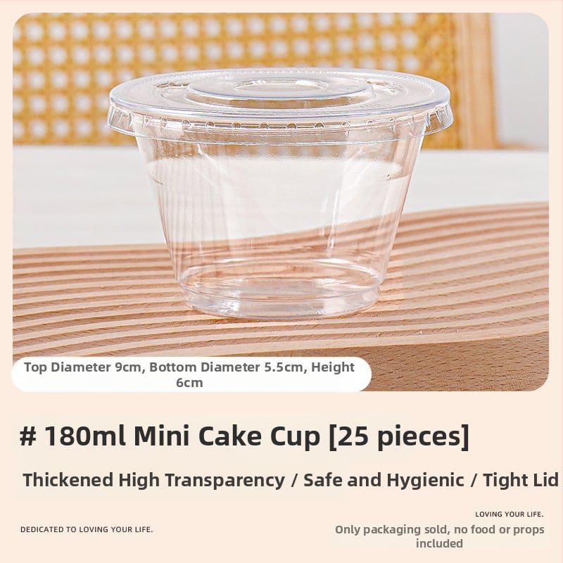 Deserto puodelių pakuotė (apvalios formos, iš plastiko, talpa mažiau nei 100 ml, skirtos pieno arbatinių parduotuvėms, mikrobangų krosnelė neprieinama)