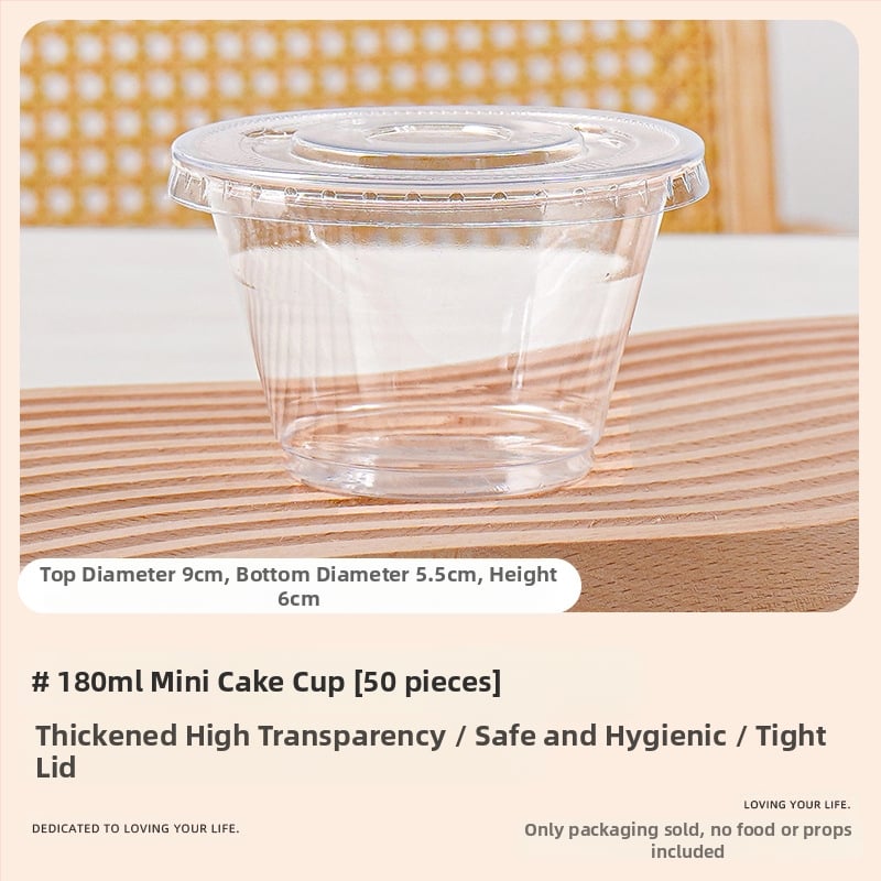 Deserto puodelių pakuotė (apvalios formos, iš plastiko, talpa mažiau nei 100 ml, skirtos pieno arbatinių parduotuvėms, mikrobangų krosnelė neprieinama)