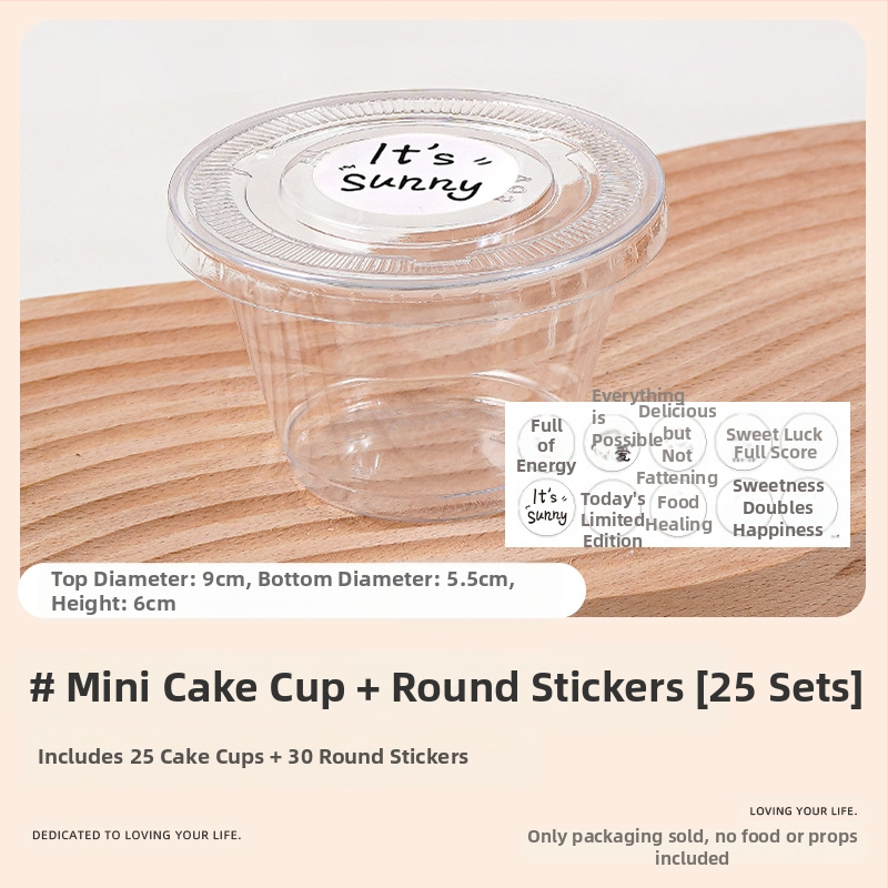 Deserto puodelių pakuotė (apvalios formos, iš plastiko, talpa mažiau nei 100 ml, skirtos pieno arbatinių parduotuvėms, mikrobangų krosnelė neprieinama)