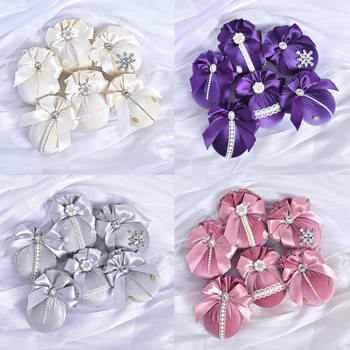 Πλαστικά χριστουγεννιάτικα κρεμαστά διακοσμητικά – Λουξ βελούδινη διαμαντένια σφαίρα, 6 τεμάχια, διακοσμητικό χώρου εκδήλωσης