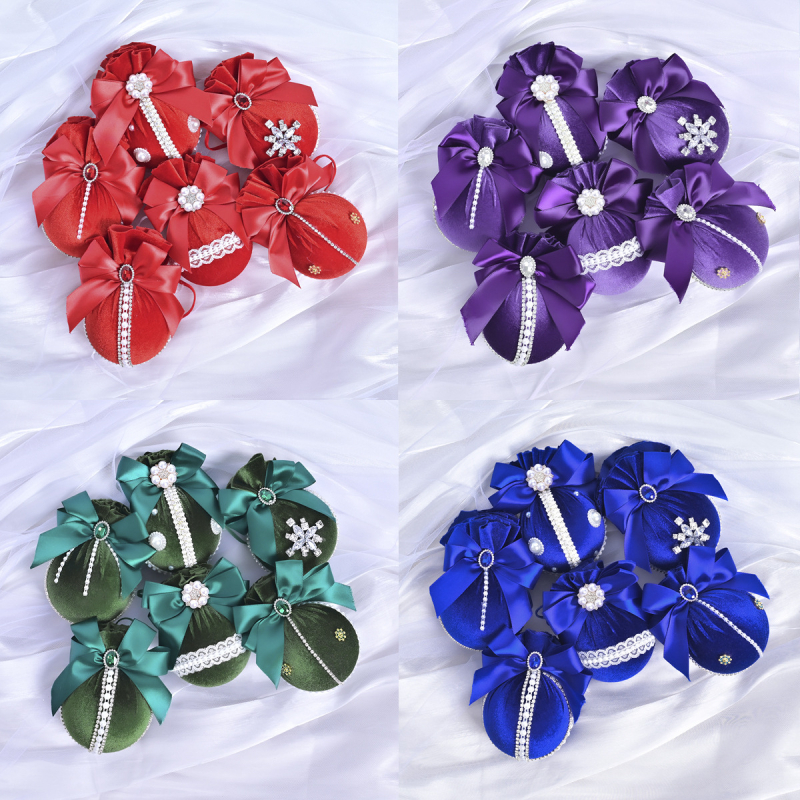 Πλαστικά χριστουγεννιάτικα κρεμαστά διακοσμητικά – Λουξ βελούδινη διαμαντένια σφαίρα, 6 τεμάχια, διακοσμητικό χώρου εκδήλωσης