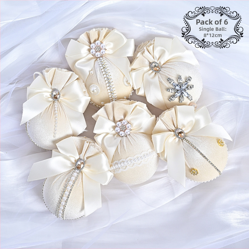 Πλαστικά χριστουγεννιάτικα κρεμαστά διακοσμητικά – Λουξ βελούδινη διαμαντένια σφαίρα, 6 τεμάχια, διακοσμητικό χώρου εκδήλωσης