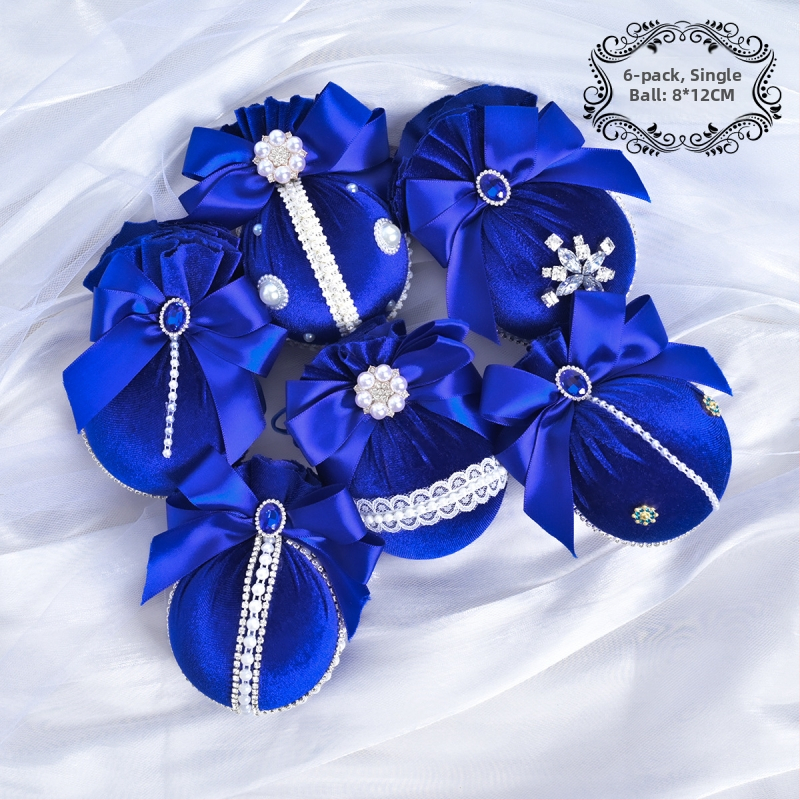 Πλαστικά χριστουγεννιάτικα κρεμαστά διακοσμητικά – Λουξ βελούδινη διαμαντένια σφαίρα, 6 τεμάχια, διακοσμητικό χώρου εκδήλωσης