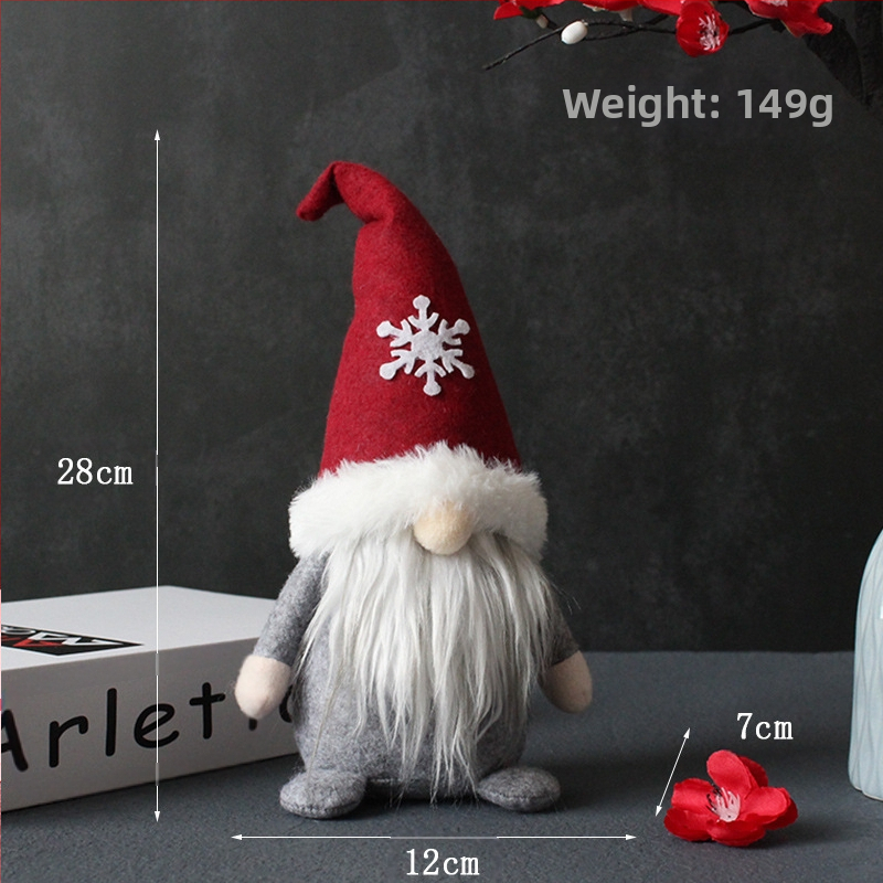 Ziemassvētku pūkainais gnoms lelle ar cepuri, bez sejas — netkanā audums