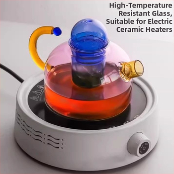 Ar borosilikato stiklo arbatinukas, atsparus aukštoms temperatūroms, japonų paprastas stilius, be arbatos padėklo