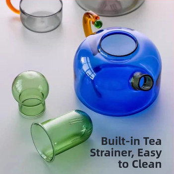 Ar borosilikato stiklo arbatinukas, atsparus aukštoms temperatūroms, japonų paprastas stilius, be arbatos padėklo