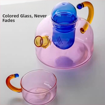 Ar borosilikato stiklo arbatinukas, atsparus aukštoms temperatūroms, japonų paprastas stilius, be arbatos padėklo