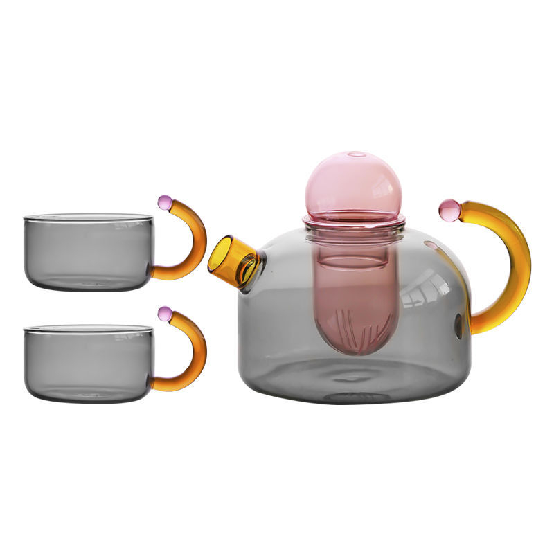 Ar borosilikato stiklo arbatinukas, atsparus aukštoms temperatūroms, japonų paprastas stilius, be arbatos padėklo