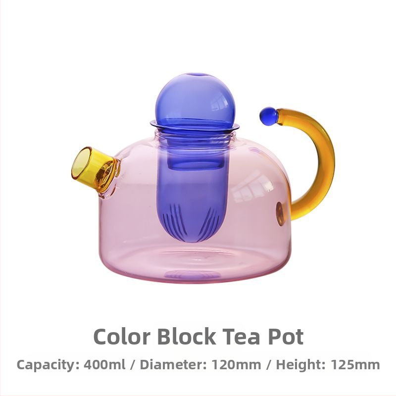 Ar borosilikato stiklo arbatinukas, atsparus aukštoms temperatūroms, japonų paprastas stilius, be arbatos padėklo