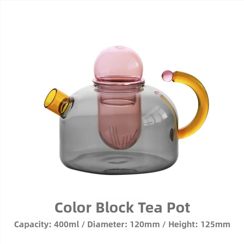 Ar borosilikato stiklo arbatinukas, atsparus aukštoms temperatūroms, japonų paprastas stilius, be arbatos padėklo