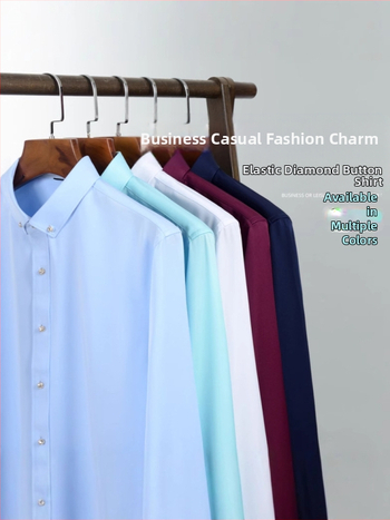 Ανδρικό πουκάμισο – σε γραμμή slim-fit, τετράγωνη λαιμόκοψη, μακριά μανίκια, βαμμένο με νήματα, πολυεστερική ανάμειξη