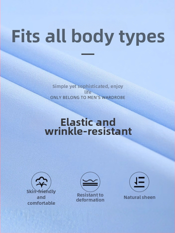 Ανδρικό πουκάμισο – σε γραμμή slim-fit, τετράγωνη λαιμόκοψη, μακριά μανίκια, βαμμένο με νήματα, πολυεστερική ανάμειξη