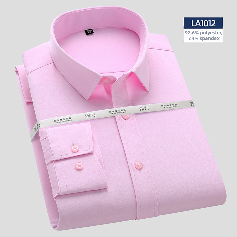 Риза с дълъг ръкав, бамбуково влакно, Slim версия, квадратна яка, без гладене