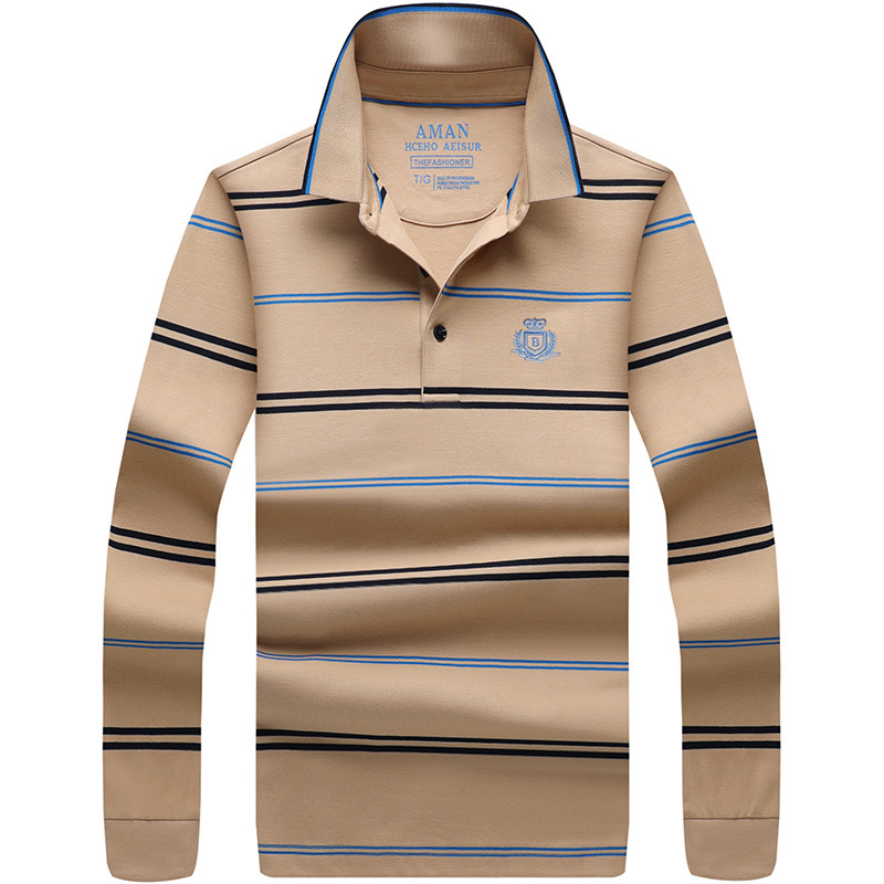 Поло риза, дълъг ръкав, свободна кройка, памучно-смесена материя, дишаща и влагоотвеждаща, пролетно-есенен сезон