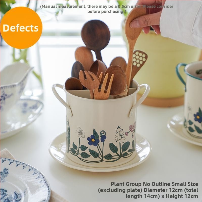 Keraminis lazdelė laikiklis maistui, šiuolaikiškas minimalistinis stilius, gėlių raštas, vandens poliravimo apdaila, išleistas 2023