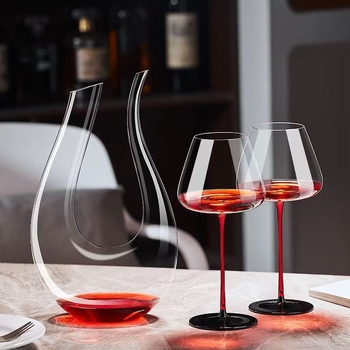 Stiklo dekantorius su U-formos, Europos stilius, paprastas dizainas, talpa 1000 ml ir daugiau