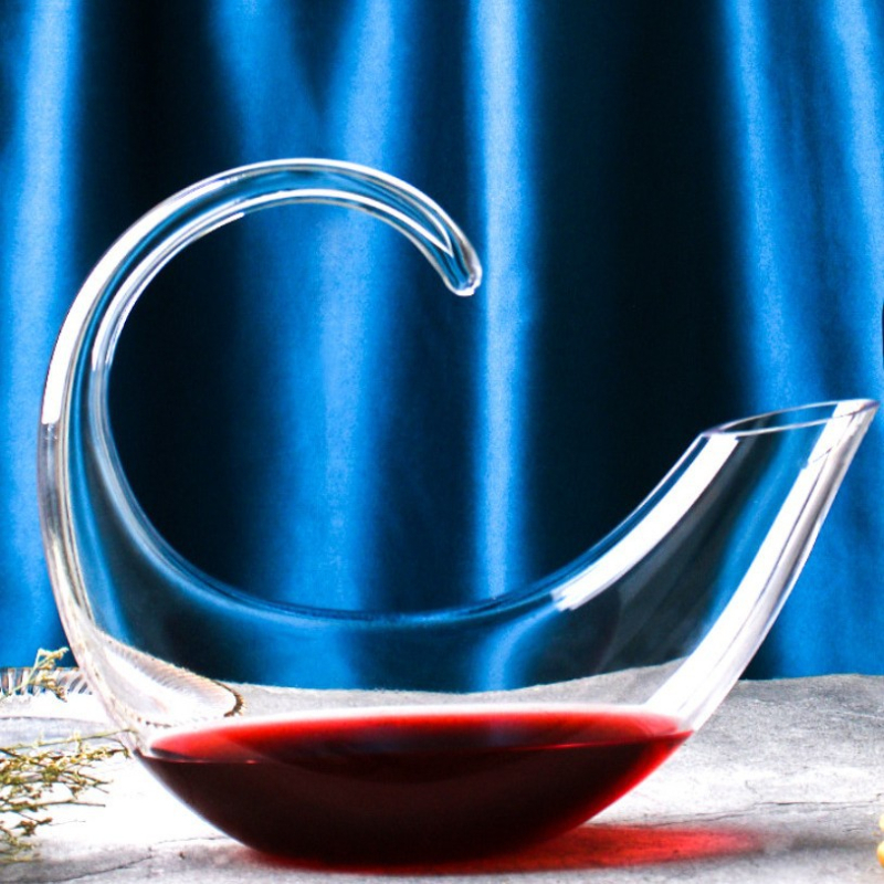 Stiklo dekantorius su U-formos, Europos stilius, paprastas dizainas, talpa 1000 ml ir daugiau