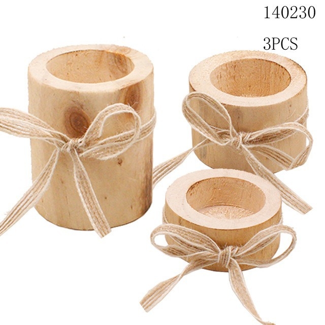 Дървен свещник в скандинавски стил с дървена основа, декоративен за дома; Материал: дърво; Стил: модерен минимализъм; Подходящ за подарък: сватба, рожден ден