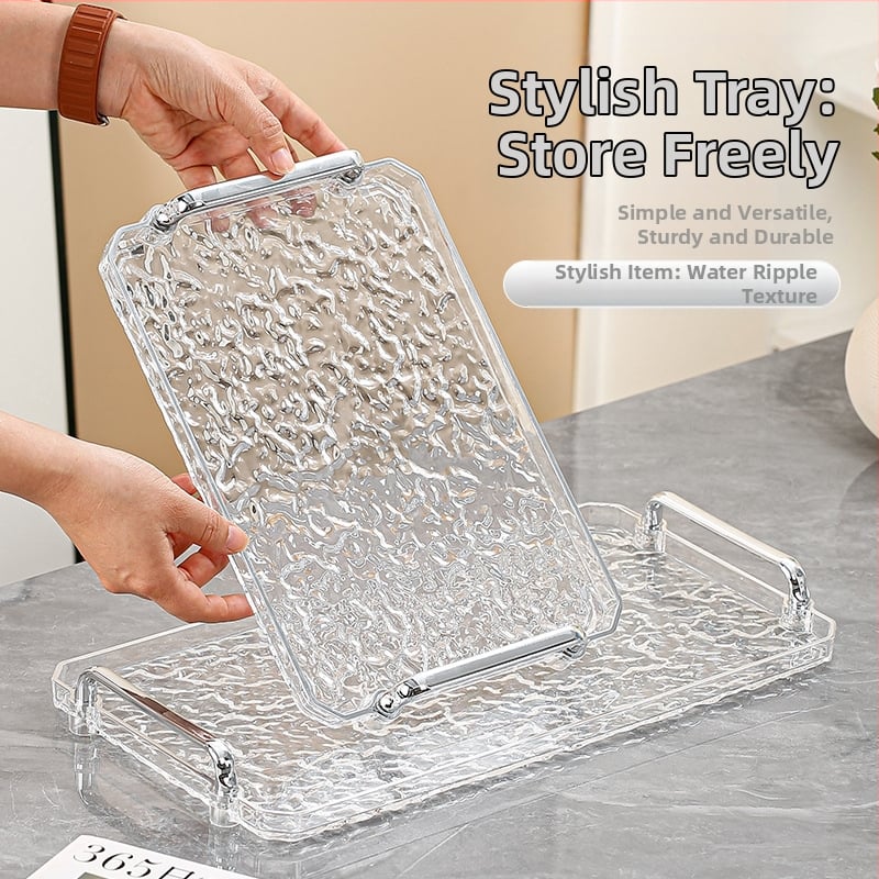 Akrila kvadrāta trauks ar dubultiem rokturiem, mūsdienīgs minimālisma stils, pielāgojams, piemērots gan mājām, gan viesnīcām, nav piemērots mikroviļņu krāsnij