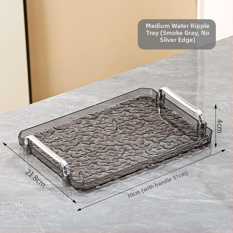 Ακρυλικός τετράγωνος δίσκος με διπλή λαβή, μοντέρνο μινιμαλιστικό στυλ, προσαρμόσιμος, κατάλληλος για σπίτι και ξενοδοχείο, όχι κατάλληλος για φούρνο μικροκυμάτων