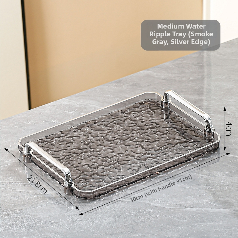 Ακρυλικός τετράγωνος δίσκος με διπλή λαβή, μοντέρνο μινιμαλιστικό στυλ, προσαρμόσιμος, κατάλληλος για σπίτι και ξενοδοχείο, όχι κατάλληλος για φούρνο μικροκυμάτων