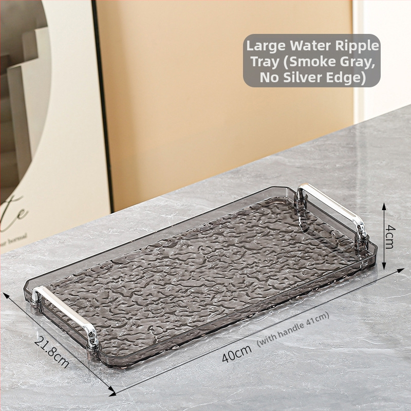 Ακρυλικός τετράγωνος δίσκος με διπλή λαβή, μοντέρνο μινιμαλιστικό στυλ, προσαρμόσιμος, κατάλληλος για σπίτι και ξενοδοχείο, όχι κατάλληλος για φούρνο μικροκυμάτων