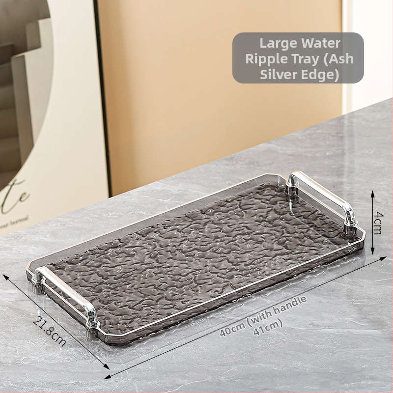 Ακρυλικός τετράγωνος δίσκος με διπλή λαβή, μοντέρνο μινιμαλιστικό στυλ, προσαρμόσιμος, κατάλληλος για σπίτι και ξενοδοχείο, όχι κατάλληλος για φούρνο μικροκυμάτων