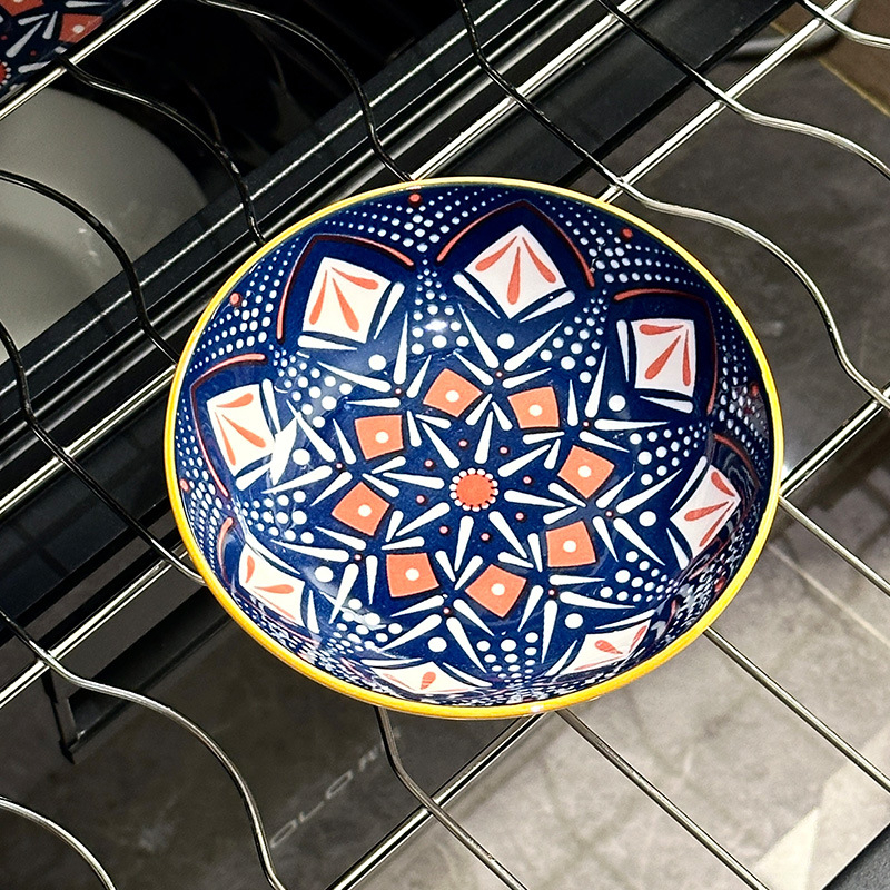 Porcelininis padažų dubenėlis su spauda, apvalios formos