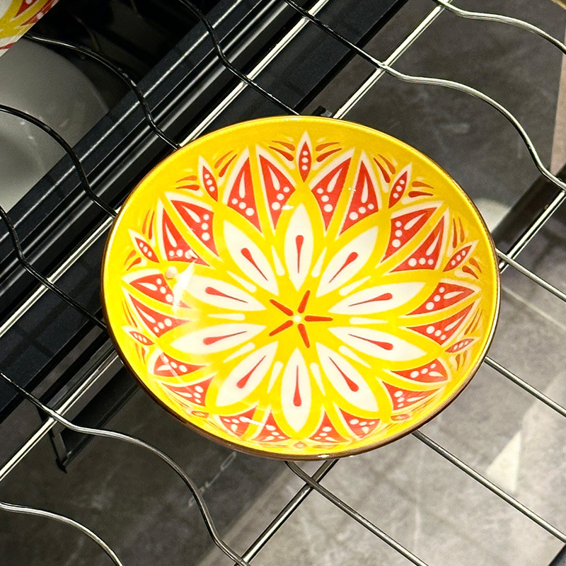 Porcelininis padažų dubenėlis su spauda, apvalios formos