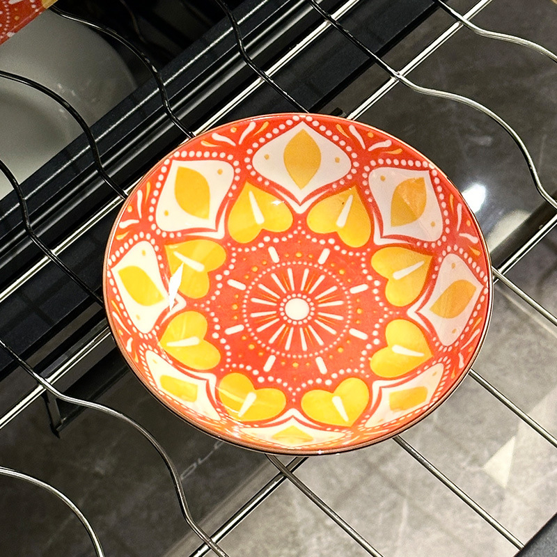 Porcelininis padažų dubenėlis su spauda, apvalios formos