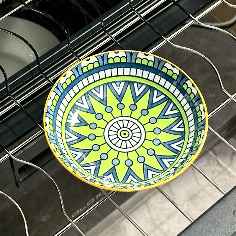 Porcelininis padažų dubenėlis su spauda, apvalios formos