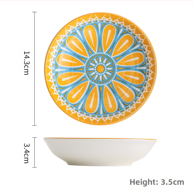 Porcelininis padažų dubenėlis su spauda, apvalios formos