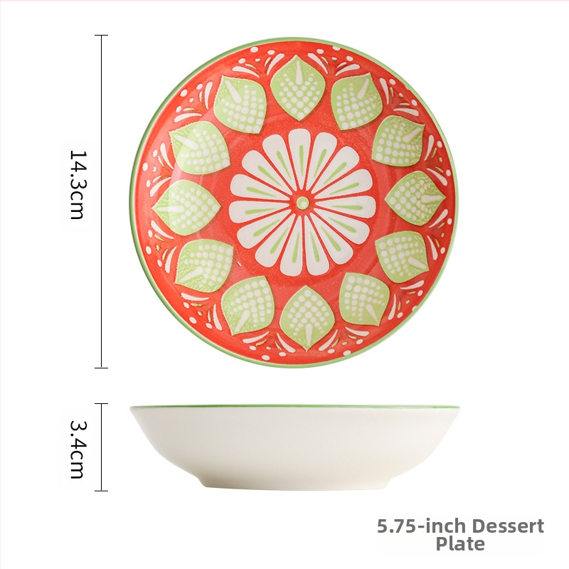 Porcelininis padažų dubenėlis su spauda, apvalios formos