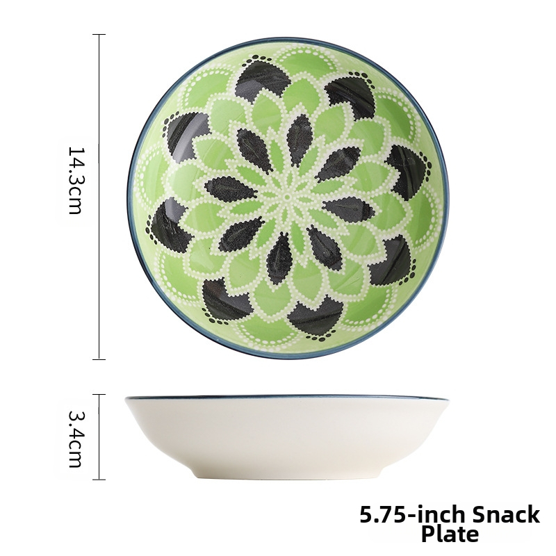 Porcelininis padažų dubenėlis su spauda, apvalios formos