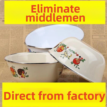 Μπολ εμαγιέ με καπάκι για νούντλες - Κινέζικό στυλ, Ακανόνιστο σχήμα