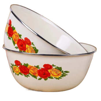 Μπολ εμαγιέ με καπάκι για νούντλες - Κινέζικό στυλ, Ακανόνιστο σχήμα