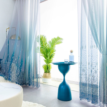 Прозрачна тюлева завеса с градиент, двойнослойна засенчваща мрежа за прозорци – за дневна, спалня и балкон; Перфорирана завеса; Материал: Друг; Занаят: Друг; Без персонализация