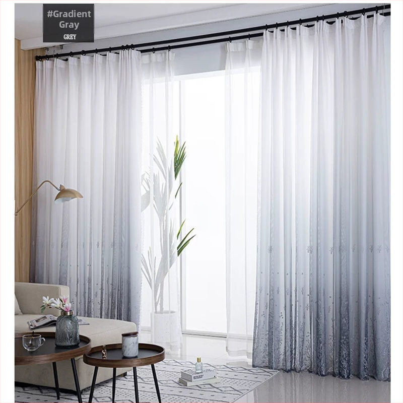 Géz függöny gradienttel, dupla rétegű blackout ablakvédő függöny nappaliba/hálószobába/erkélyre – perforált függöny, modern minimalist stílus; Anyag: Egyéb; Készítés: Egyéb; Nem testre szabható