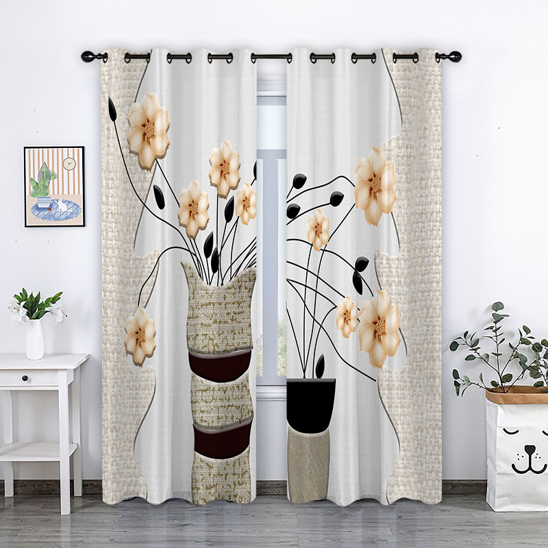 3D digitális nyomtatott függöny – poliészter 80/20 keverék, nyomtatási folyamat, félig árnyékoló 40–70%, minta: nyomtatás