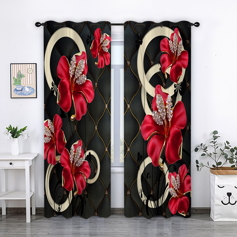 3D digitális nyomtatott függöny – poliészter 80/20 keverék, nyomtatási folyamat, félig árnyékoló 40–70%, minta: nyomtatás