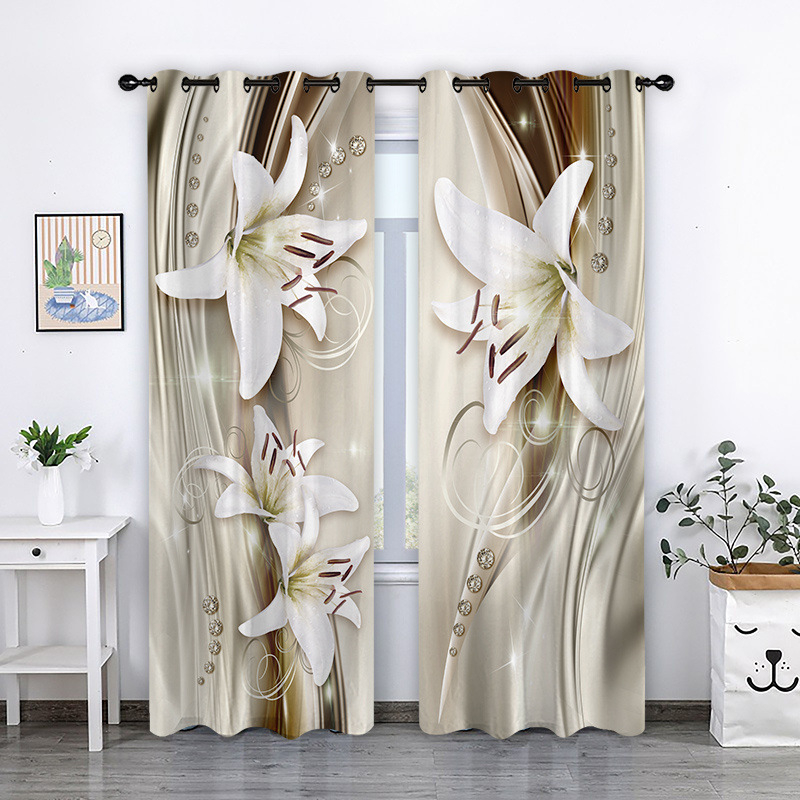 3D digitális nyomtatott függöny – poliészter 80/20 keverék, nyomtatási folyamat, félig árnyékoló 40–70%, minta: nyomtatás