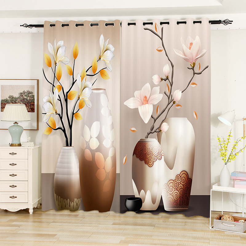 3D digitális nyomtatott függöny – poliészter 80/20 keverék, nyomtatási folyamat, félig árnyékoló 40–70%, minta: nyomtatás