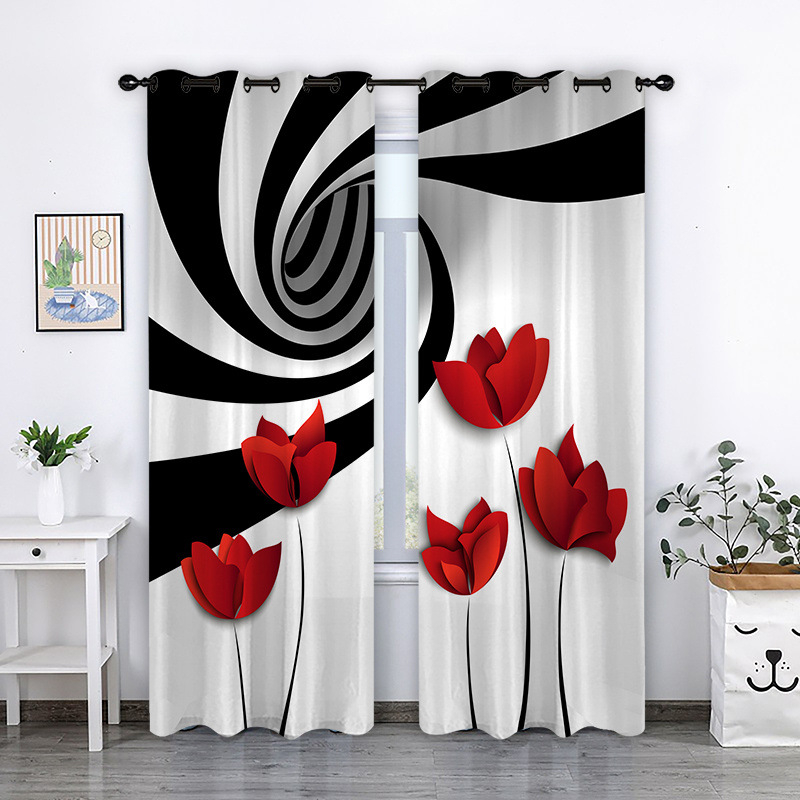 3D digitális nyomtatott függöny – poliészter 80/20 keverék, nyomtatási folyamat, félig árnyékoló 40–70%, minta: nyomtatás